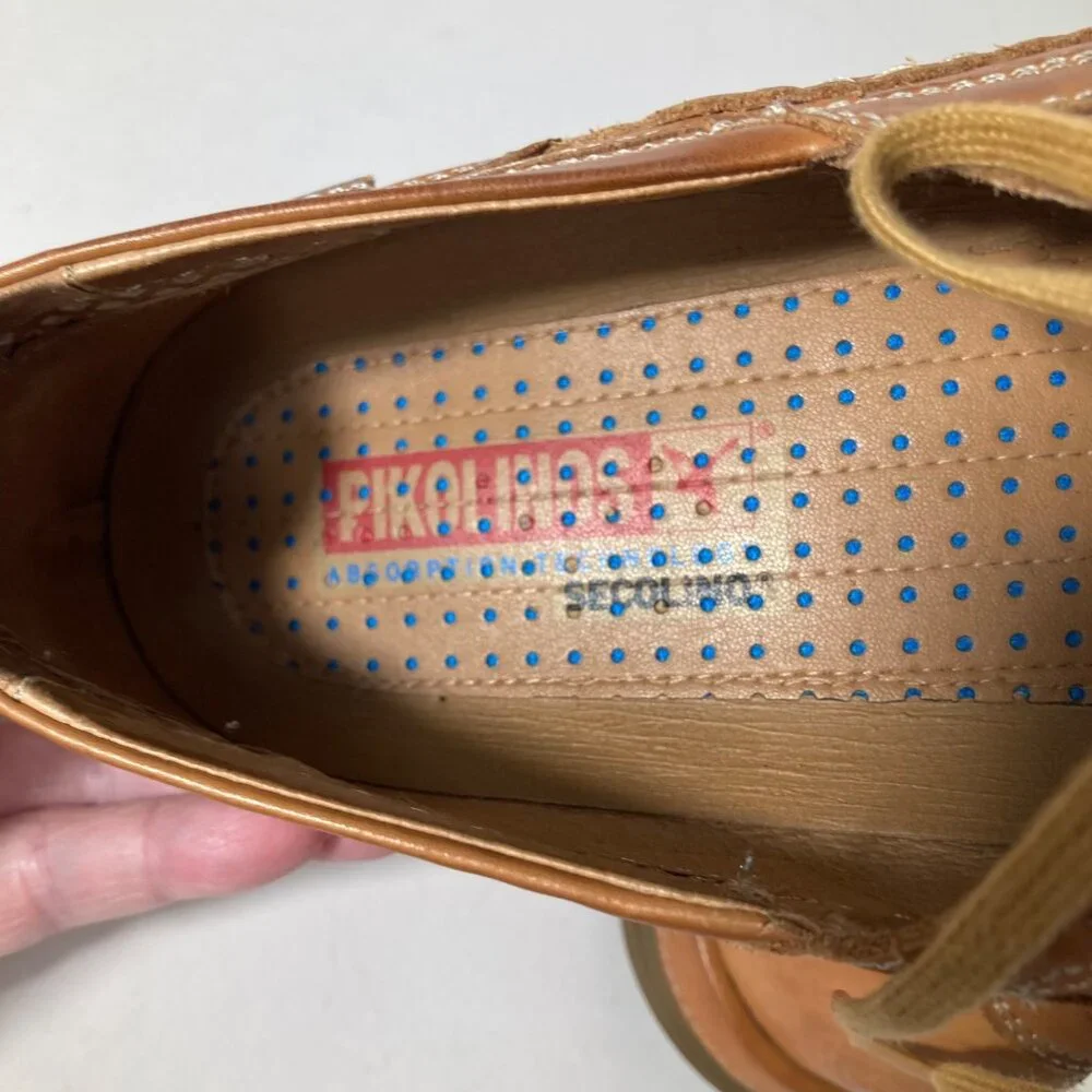 Mens Pikolinos Secolino Leather Lace Up Boat Shoe Brown 45/ US 11.5 or 12 Made I